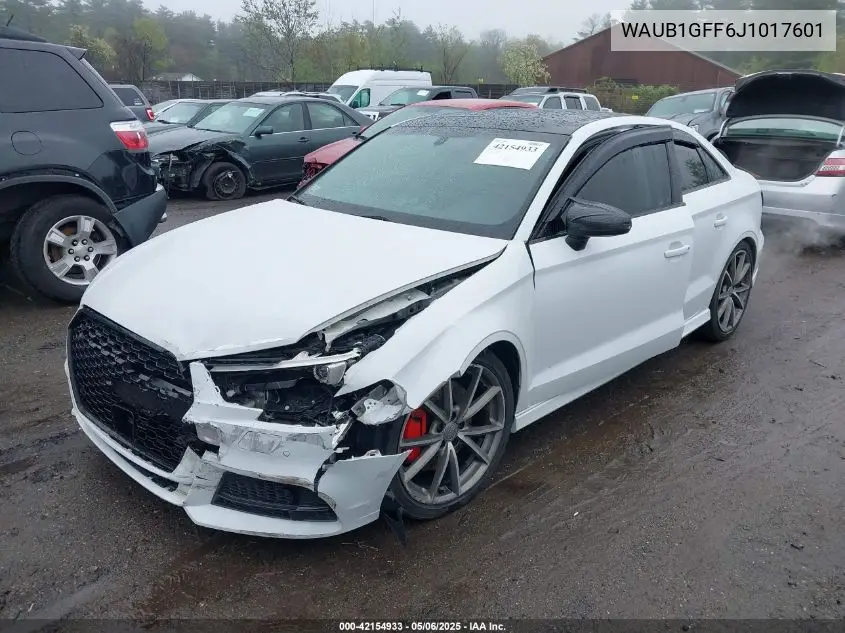 2018 Audi S3 2.0T Premium Plus/2.0T Tech Premium Plus VIN: WAUB1GFF6J1017601 Lot: 42154933