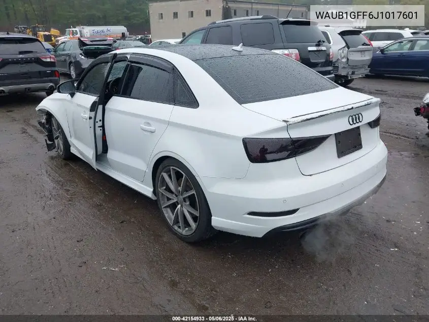 2018 Audi S3 2.0T Premium Plus/2.0T Tech Premium Plus VIN: WAUB1GFF6J1017601 Lot: 42154933