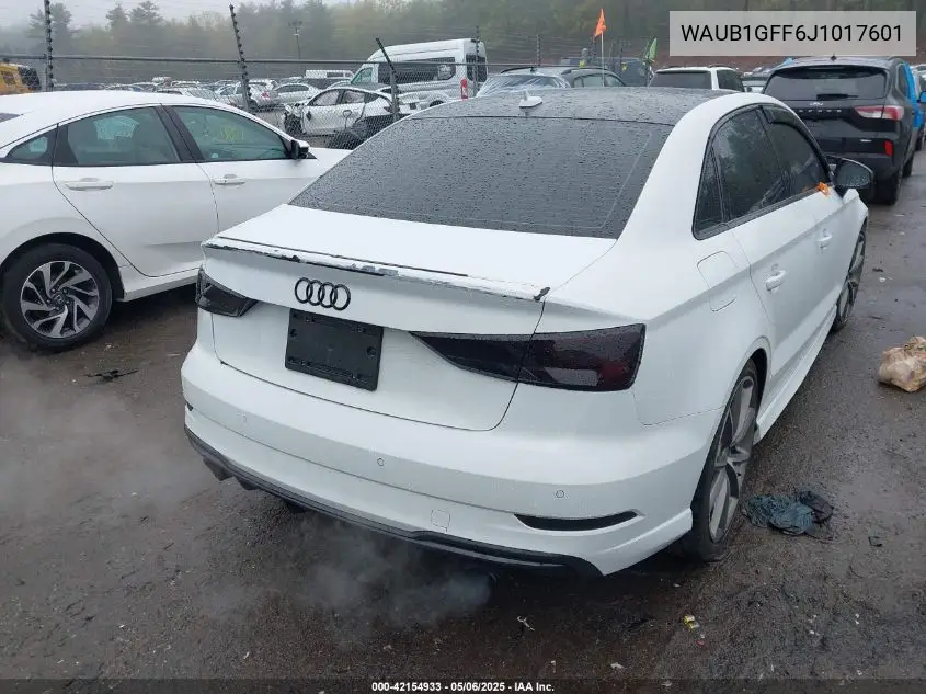 2018 Audi S3 2.0T Premium Plus/2.0T Tech Premium Plus VIN: WAUB1GFF6J1017601 Lot: 42154933