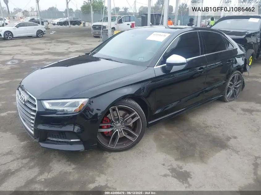 2018 Audi S3 2.0T Premium Plus/2.0T Tech Premium Plus VIN: WAUB1GFF0J1086462 Lot: 42498470