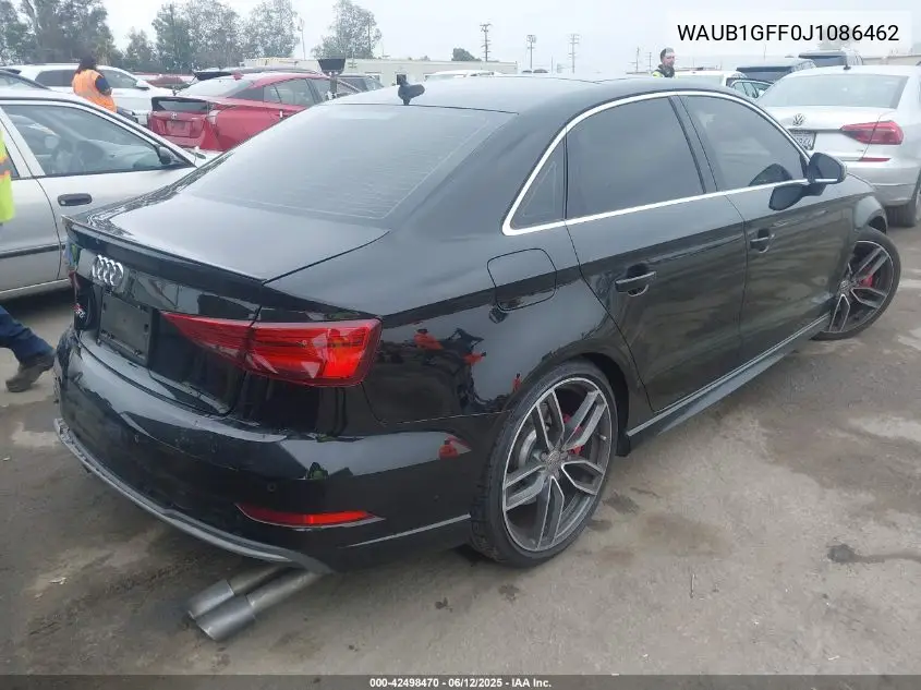 2018 Audi S3 2.0T Premium Plus/2.0T Tech Premium Plus VIN: WAUB1GFF0J1086462 Lot: 42498470