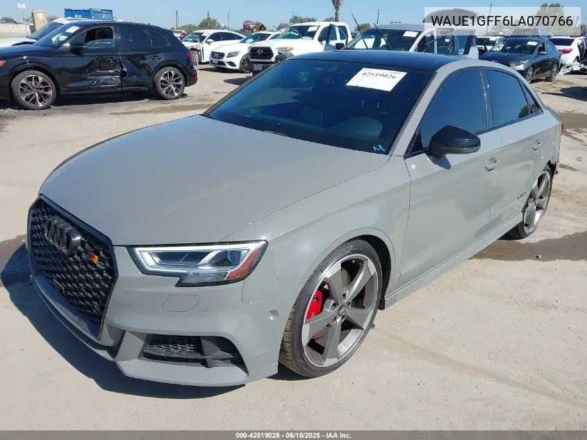 2020 Audi S3 Premium Plus Tfsi Quattro S Tronic VIN: WAUE1GFF6LA070766 Lot: 42519026