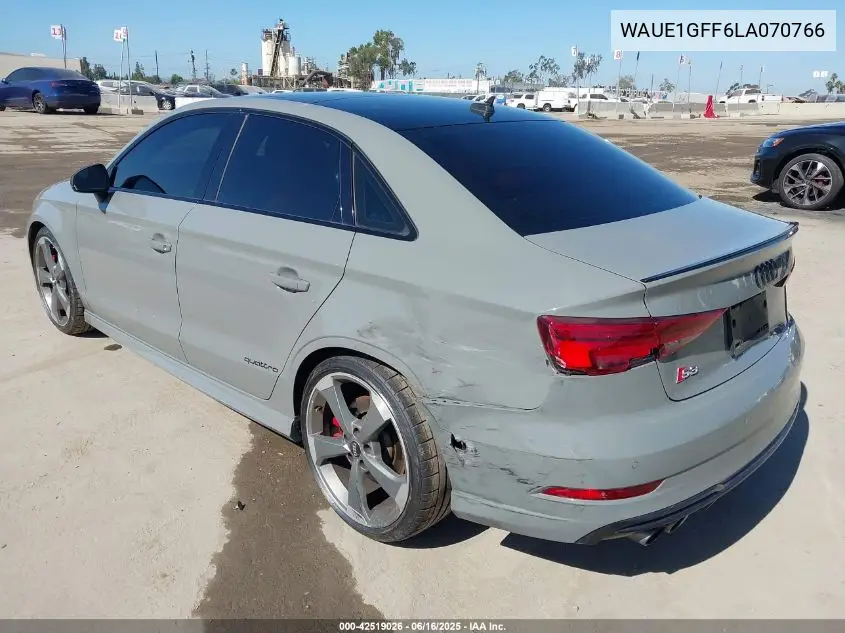 2020 Audi S3 Premium Plus Tfsi Quattro S Tronic VIN: WAUE1GFF6LA070766 Lot: 42519026