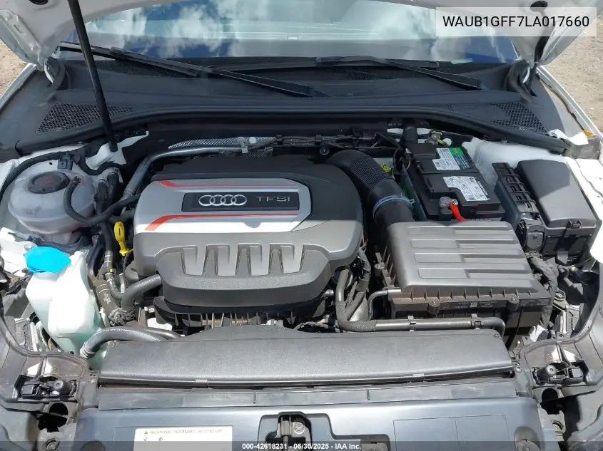 2020 Audi S3 Premium Tfsi Quattro S Tronic VIN: WAUB1GFF7LA017660 Lot: 42618231