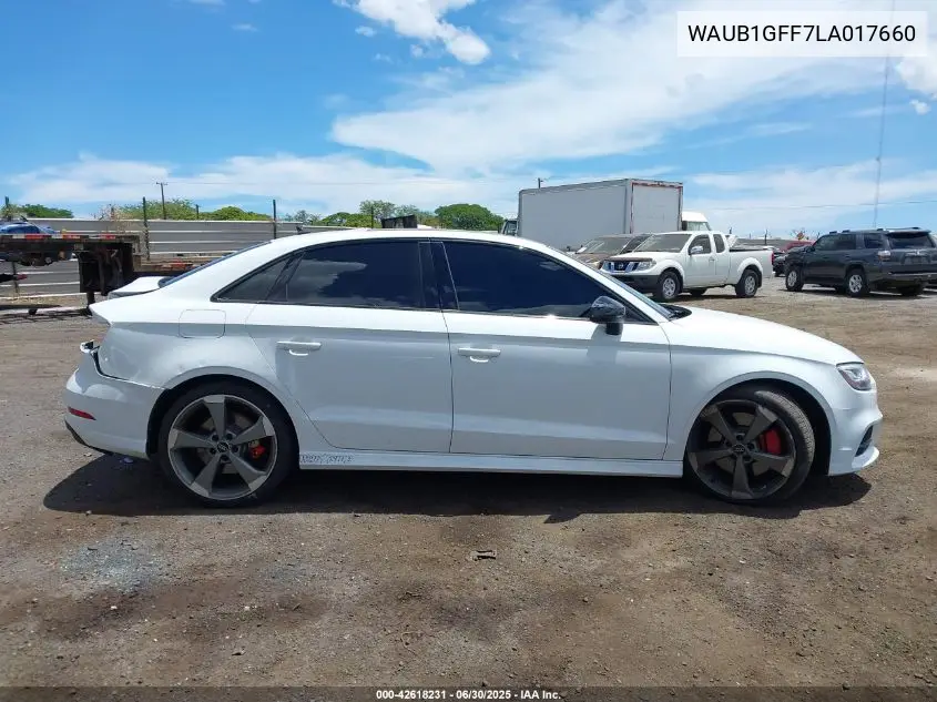 2020 Audi S3 Premium Tfsi Quattro S Tronic VIN: WAUB1GFF7LA017660 Lot: 42618231