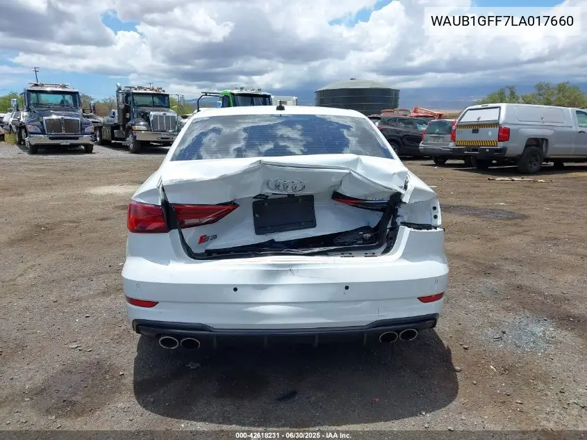 2020 Audi S3 Premium Tfsi Quattro S Tronic VIN: WAUB1GFF7LA017660 Lot: 42618231
