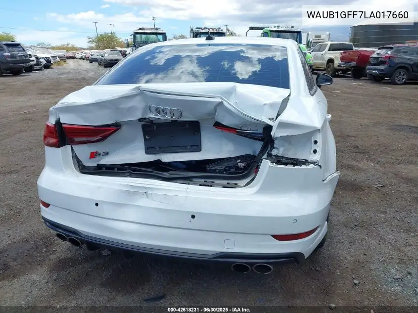 2020 Audi S3 Premium Tfsi Quattro S Tronic VIN: WAUB1GFF7LA017660 Lot: 42618231