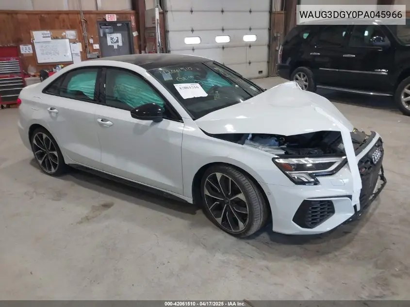 2023 Audi S3 Premium Tfsi Quattro S Tronic VIN: WAUG3DGY0PA045966 Lot: 42061510