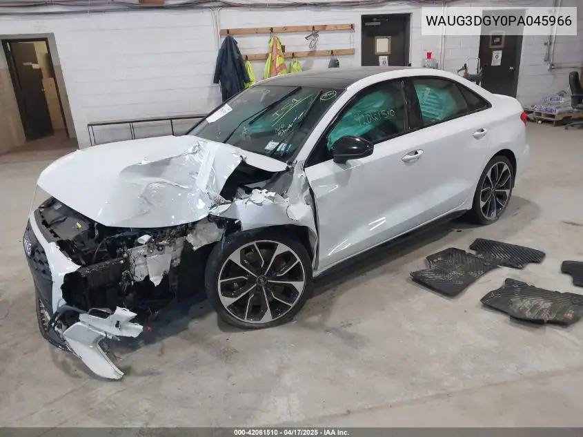 2023 Audi S3 Premium Tfsi Quattro S Tronic VIN: WAUG3DGY0PA045966 Lot: 42061510