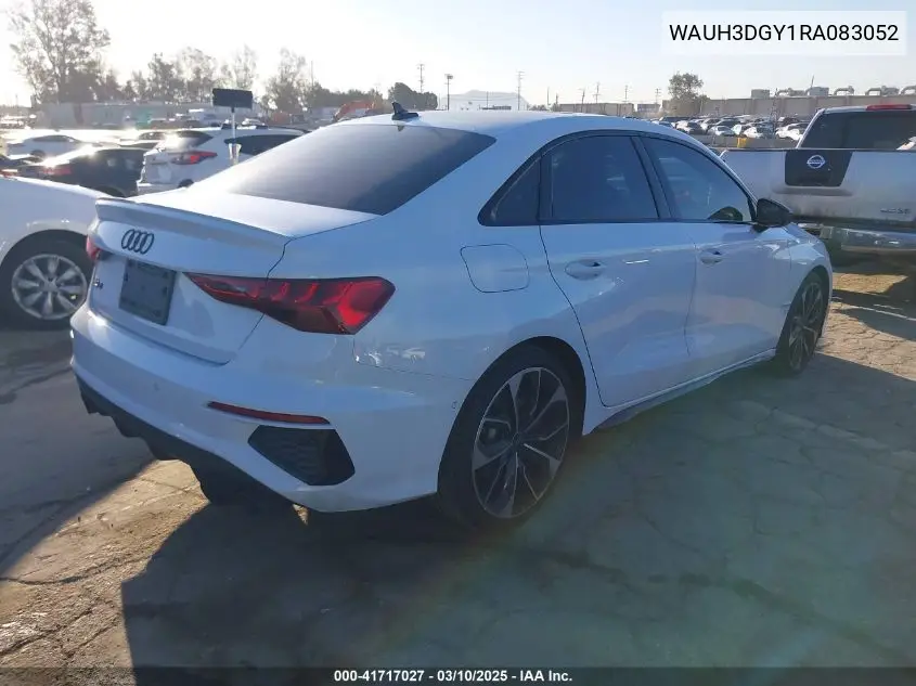 2024 Audi S3 Premium Plus Tfsi Quattro S Tronic VIN: WAUH3DGY1RA083052 Lot: 41717027