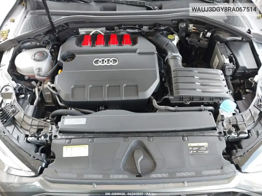 2024 Audi S3 Prestige Tfsi Quattro S Tronic VIN: WAUJ3DGY8RA067514 Lot: 42086328