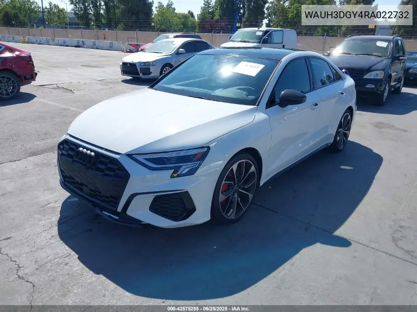 2024 Audi S3 Premium Plus Tfsi Quattro S Tronic VIN: WAUH3DGY4RA022732 Lot: 42575255
