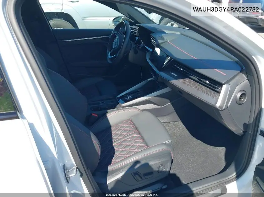 2024 Audi S3 Premium Plus Tfsi Quattro S Tronic VIN: WAUH3DGY4RA022732 Lot: 42575255