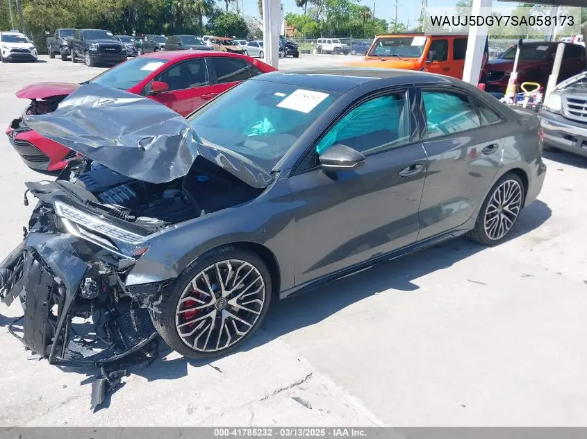 2025 Audi S3 Prestige Tfsi Quattro S Tronic VIN: WAUJ5DGY7SA058173 Lot: 41785232