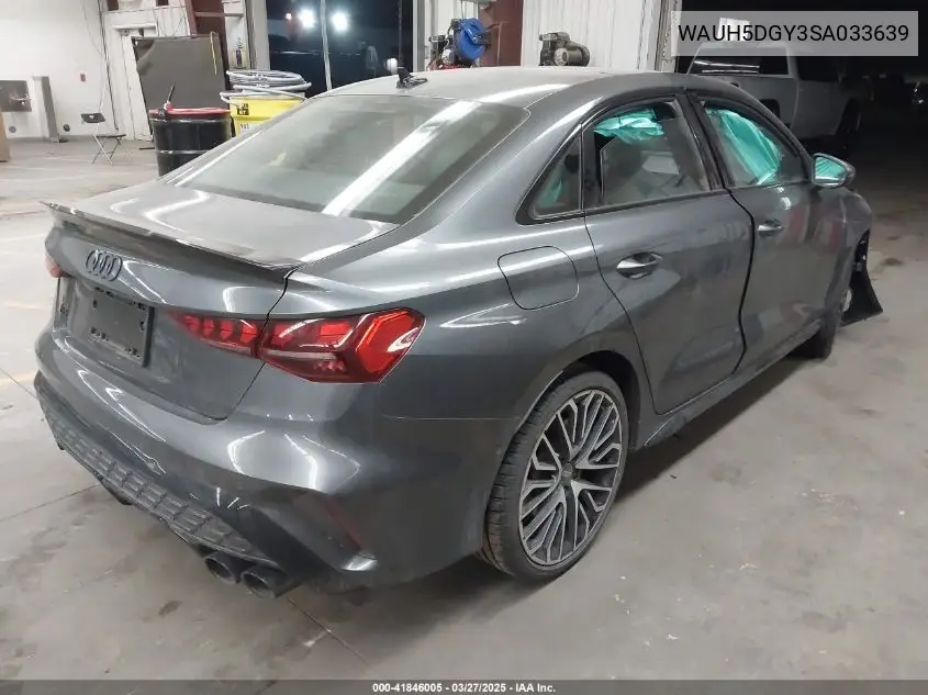 2025 Audi S3 Premium Plus Tfsi Quattro S Tronic VIN: WAUH5DGY3SA033639 Lot: 41846005