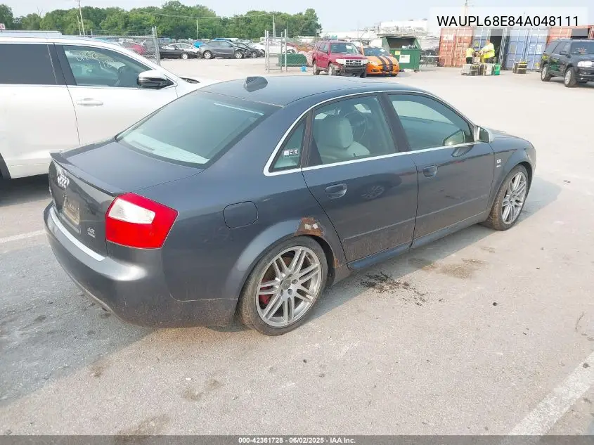2004 Audi S4 VIN: WAUPL68E84A048111 Lot: 42361728