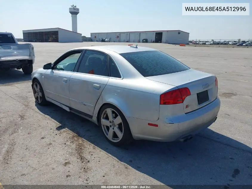 2005 Audi S4 4.2 VIN: WAUGL68E45A512996 Lot: 42484640