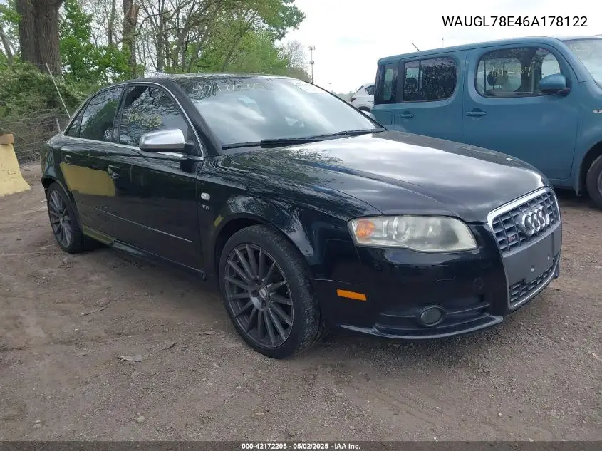 2006 Audi S4 4.2 VIN: WAUGL78E46A178122 Lot: 42172205