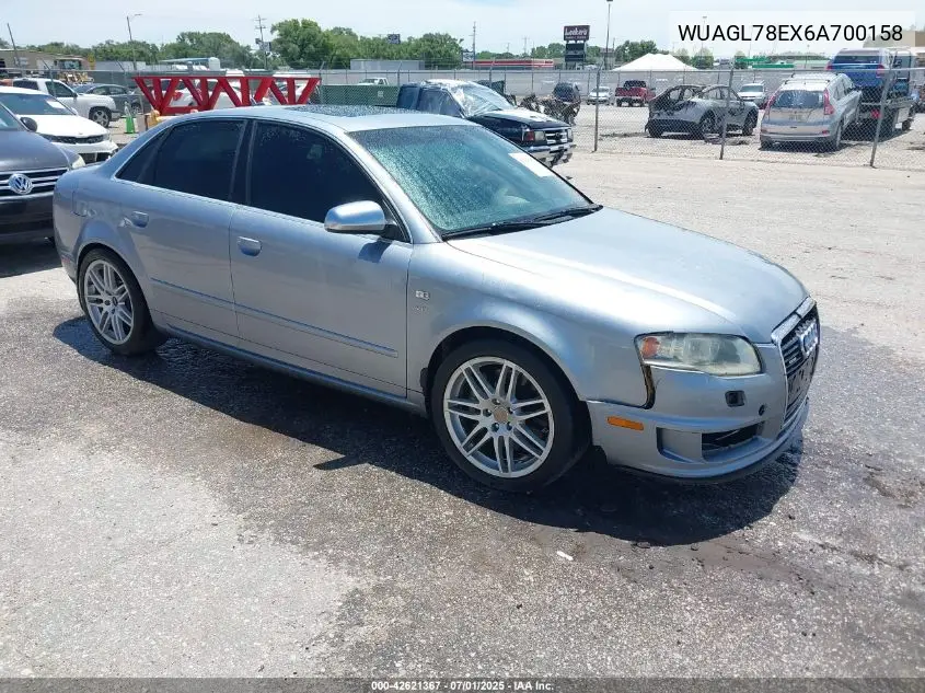 2006 Audi S4 4.2 VIN: WUAGL78EX6A700158 Lot: 42621367