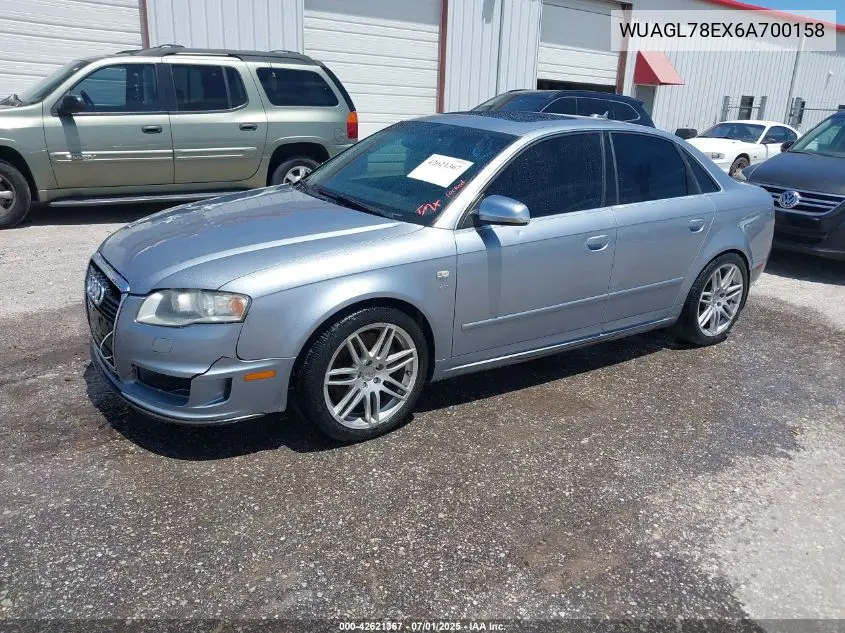 2006 Audi S4 4.2 VIN: WUAGL78EX6A700158 Lot: 42621367