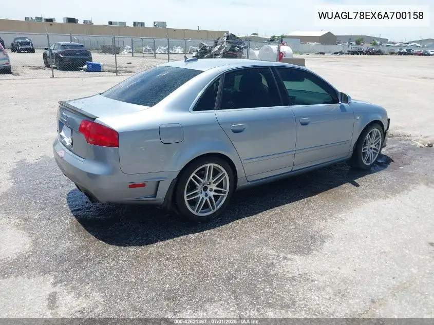 2006 Audi S4 4.2 VIN: WUAGL78EX6A700158 Lot: 42621367
