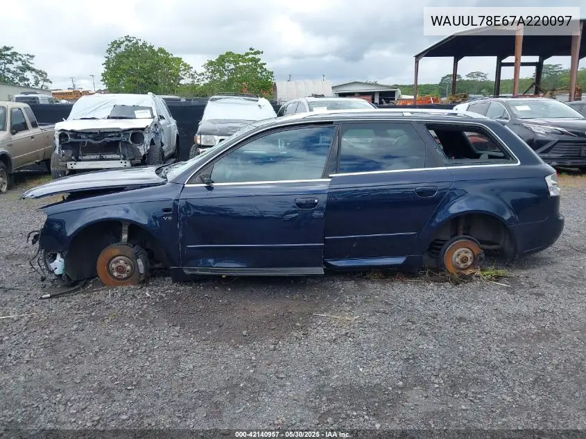 2007 Audi S4 4.2 Avant VIN: WAUUL78E67A220097 Lot: 42140957