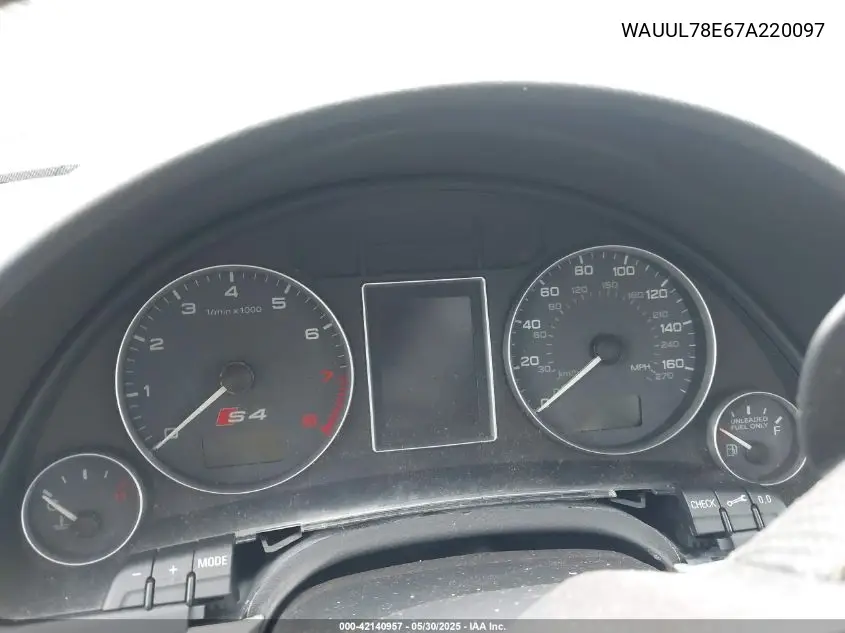 2007 Audi S4 4.2 Avant VIN: WAUUL78E67A220097 Lot: 42140957