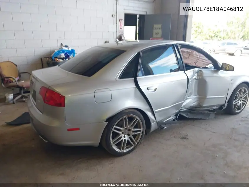 2008 Audi S4 4.2 VIN: WAUGL78E18A046812 Lot: 42614274