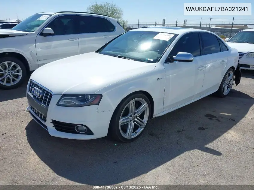 2011 Audi S4 3.0 Premium Plus VIN: WAUKGAFL7BA021241 Lot: 41796507