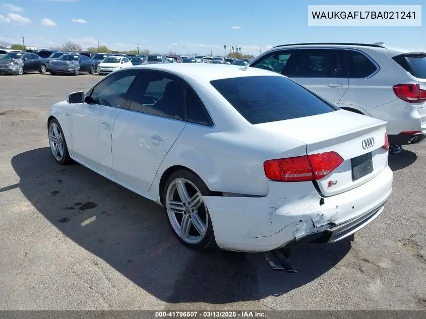 2011 Audi S4 3.0 Premium Plus VIN: WAUKGAFL7BA021241 Lot: 41796507
