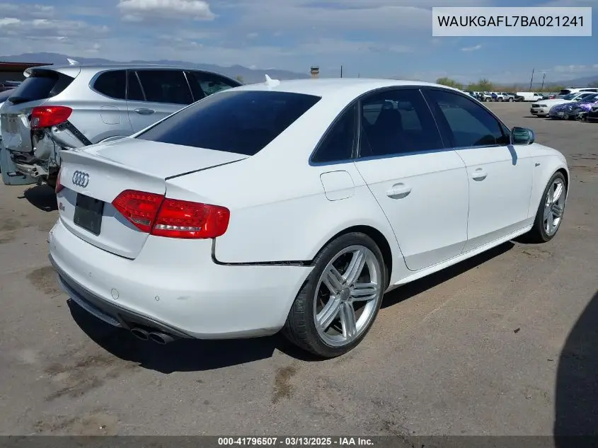 2011 Audi S4 3.0 Premium Plus VIN: WAUKGAFL7BA021241 Lot: 41796507