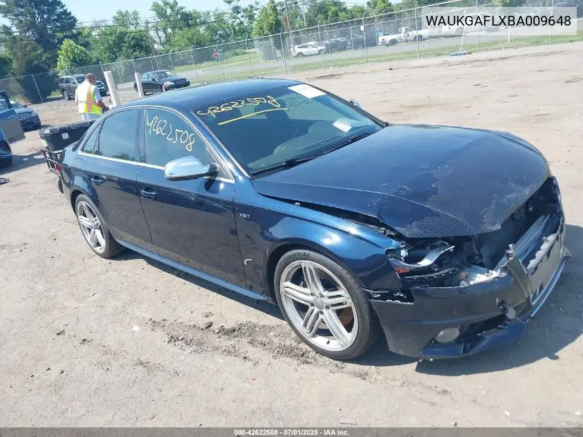 2011 Audi S4 3.0 Premium Plus VIN: WAUKGAFLXBA009648 Lot: 42622508