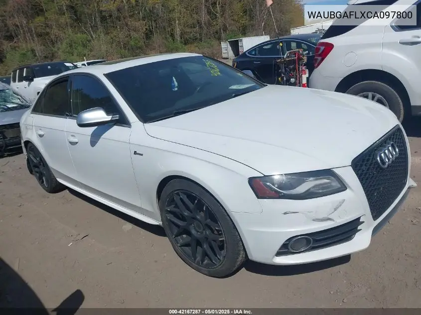 2012 Audi S4 3.0 Premium Plus VIN: WAUBGAFLXCA097800 Lot: 42167287