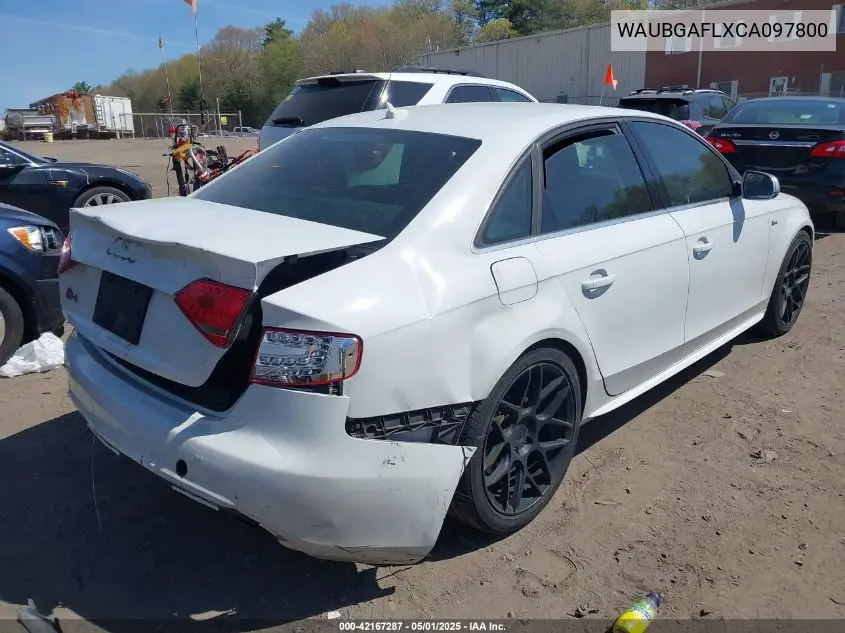 2012 Audi S4 3.0 Premium Plus VIN: WAUBGAFLXCA097800 Lot: 42167287