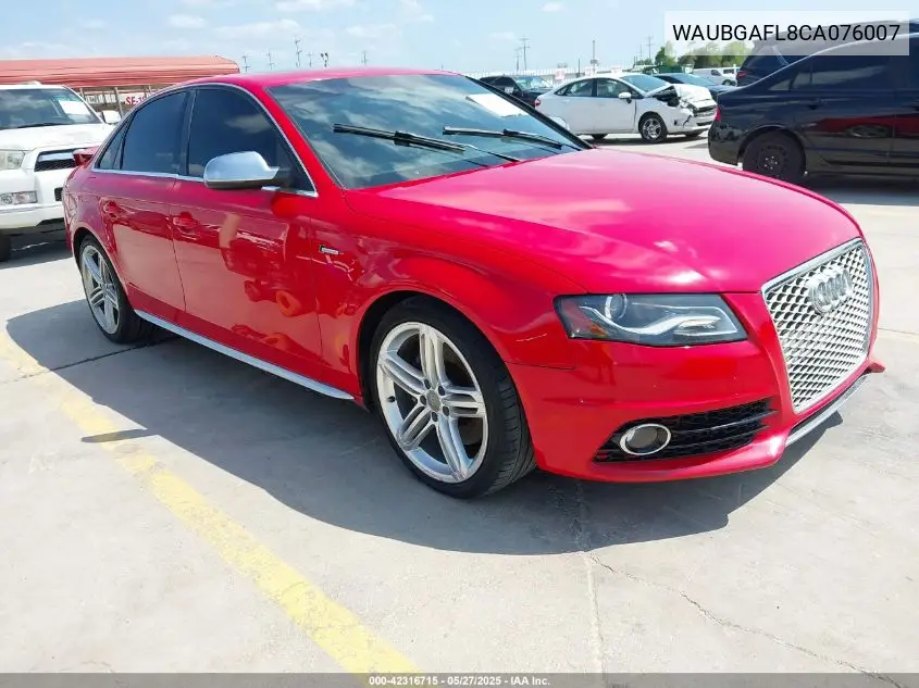 2012 Audi S4 3.0 Premium Plus VIN: WAUBGAFL8CA076007 Lot: 42316715