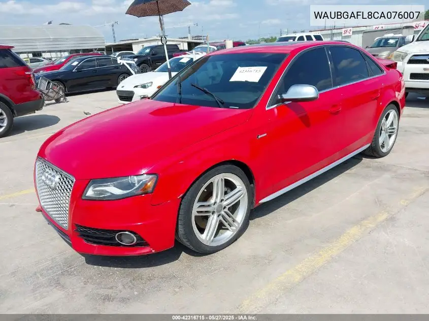 2012 Audi S4 3.0 Premium Plus VIN: WAUBGAFL8CA076007 Lot: 42316715