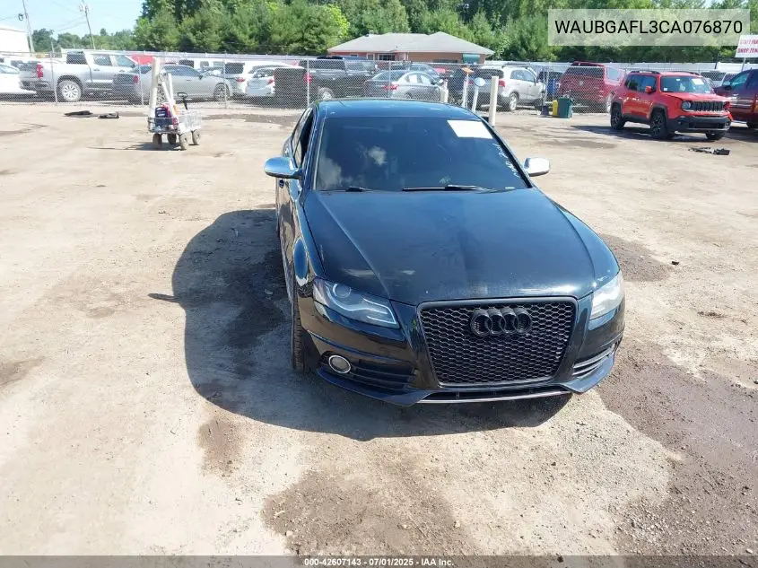 2012 Audi S4 3.0 Premium Plus VIN: WAUBGAFL3CA076870 Lot: 42607143