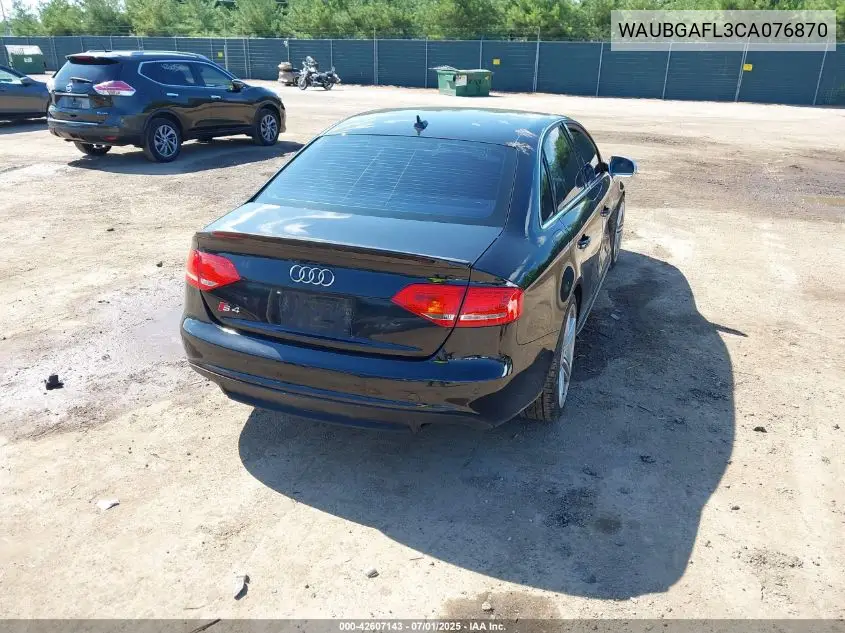 2012 Audi S4 3.0 Premium Plus VIN: WAUBGAFL3CA076870 Lot: 42607143