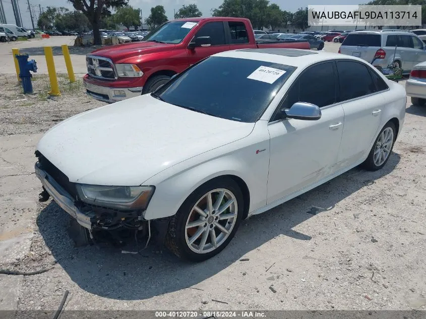 2013 Audi S4 3.0T Premium Plus VIN: WAUBGAFL9DA113714 Lot: 40120720