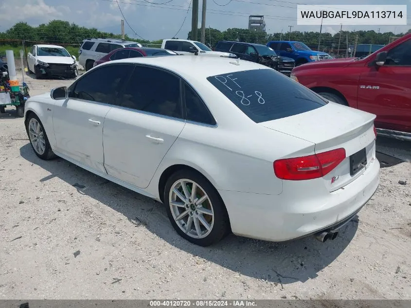 2013 Audi S4 3.0T Premium Plus VIN: WAUBGAFL9DA113714 Lot: 40120720
