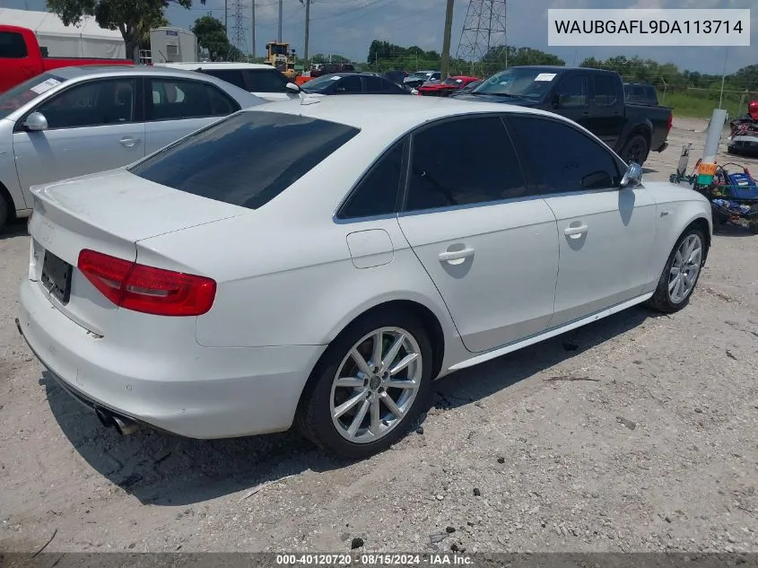 2013 Audi S4 3.0T Premium Plus VIN: WAUBGAFL9DA113714 Lot: 40120720