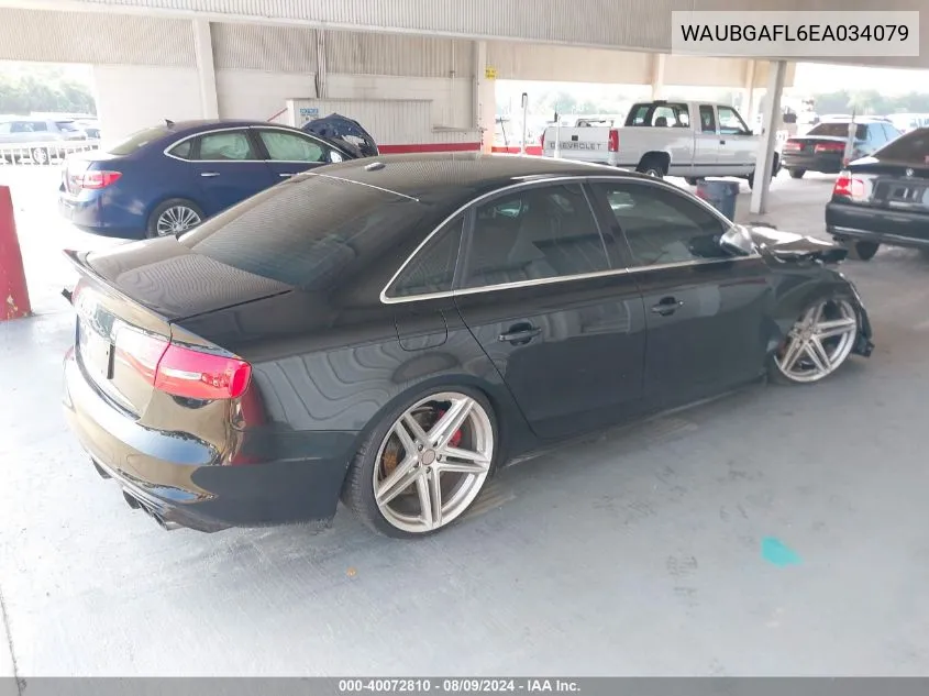 2014 Audi S4 3.0T Premium Plus VIN: WAUBGAFL6EA034079 Lot: 40072810