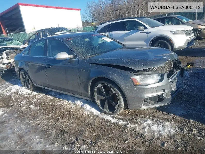 2014 Audi S4 3.0T Premium Plus VIN: WAUBGAFL3EA006112 Lot: 41575914