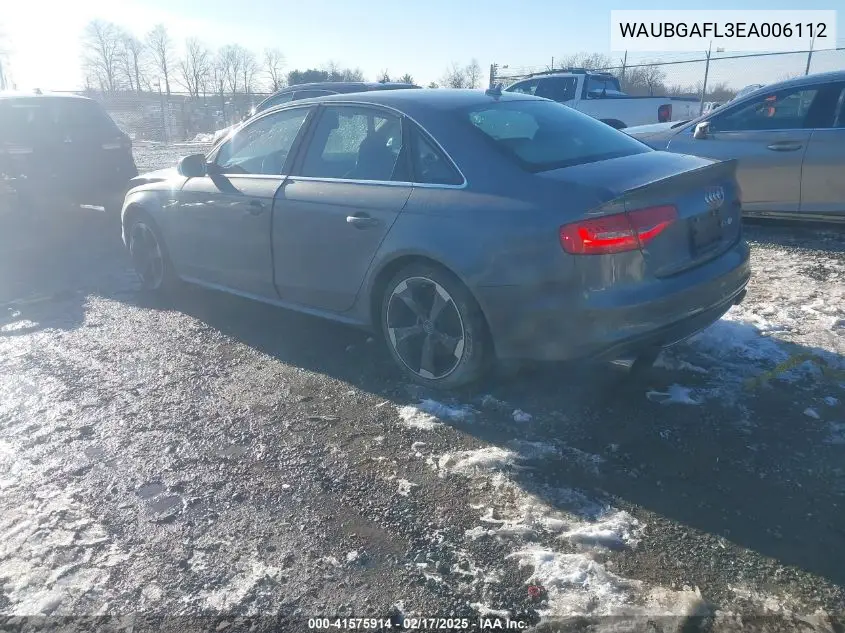 2014 Audi S4 3.0T Premium Plus VIN: WAUBGAFL3EA006112 Lot: 41575914