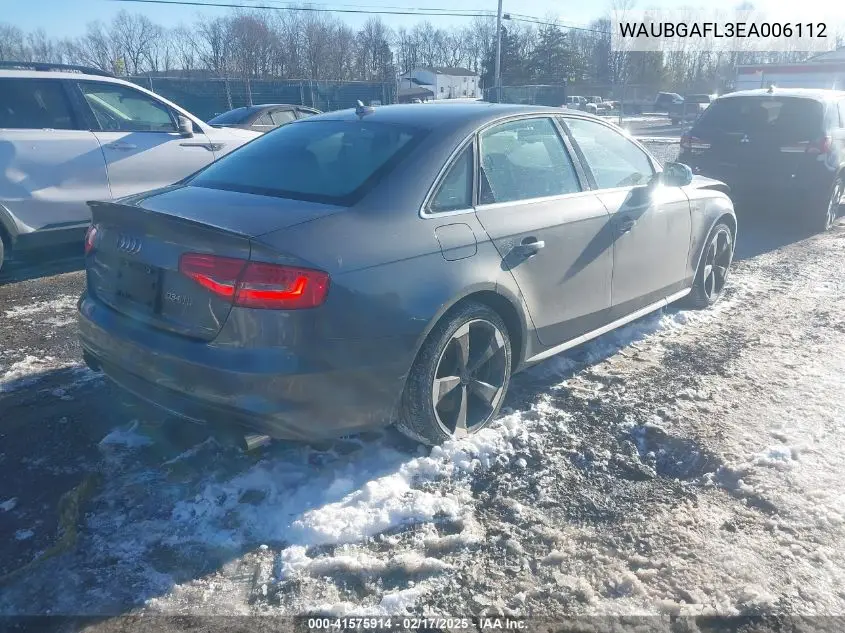 2014 Audi S4 3.0T Premium Plus VIN: WAUBGAFL3EA006112 Lot: 41575914