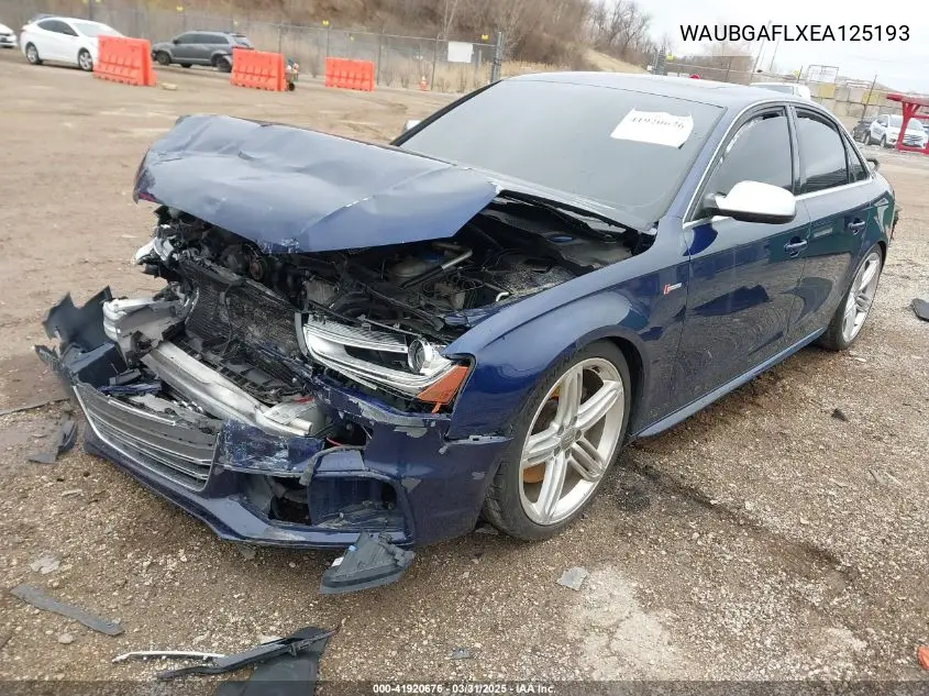 2014 Audi S4 3.0T Premium Plus VIN: WAUBGAFLXEA125193 Lot: 41920676