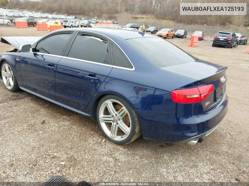 2014 Audi S4 3.0T Premium Plus VIN: WAUBGAFLXEA125193 Lot: 41920676