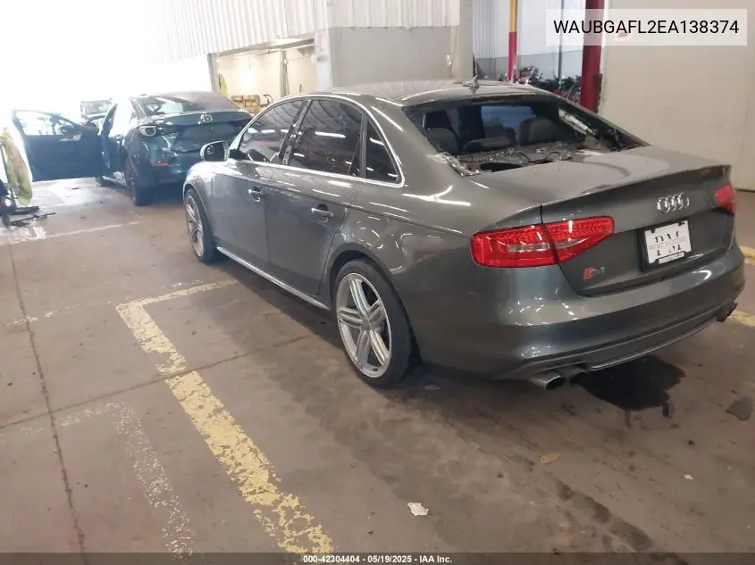 2014 Audi S4 3.0T Premium Plus VIN: WAUBGAFL2EA138374 Lot: 42304404