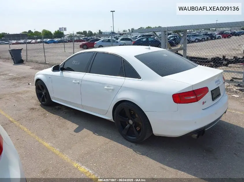 2014 Audi S4 3.0T Premium Plus VIN: WAUBGAFLXEA009136 Lot: 42571687