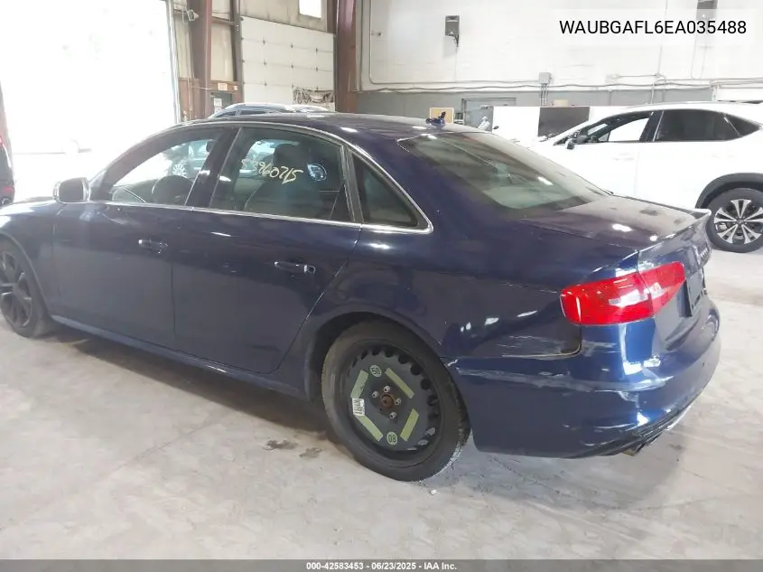 2014 Audi S4 3.0T Premium Plus VIN: WAUBGAFL6EA035488 Lot: 42583453